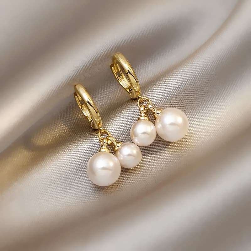 Korean daily wear simple imitation pearl earrings ladies temperament ins new compact earrings small earrings earrings 7