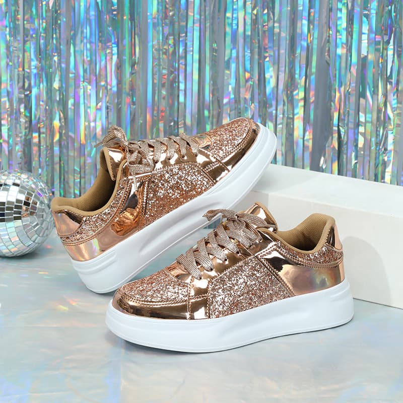Thick-soled sequined trendy sneakers, elevated casual sneakers, breathable and lightweight outdoor flat shoes, trendy shoes for couples 1