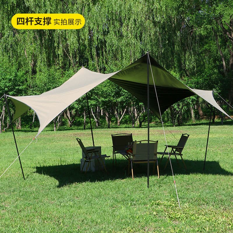 Thickened Oxford cloth vinyl canopy tent outdoor camping barbecue park awning rainproof sun protection courtyard pergola 4