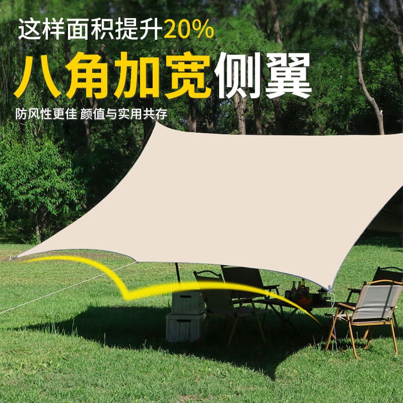 Thickened Oxford cloth vinyl canopy tent outdoor camping barbecue park awning rainproof sun protection courtyard pergola 5