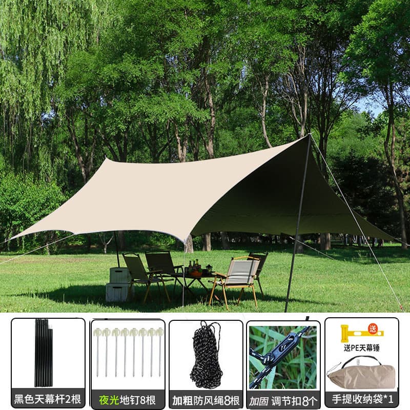 Thickened Oxford cloth vinyl canopy tent outdoor camping barbecue park awning rainproof sun protection courtyard pergola 7