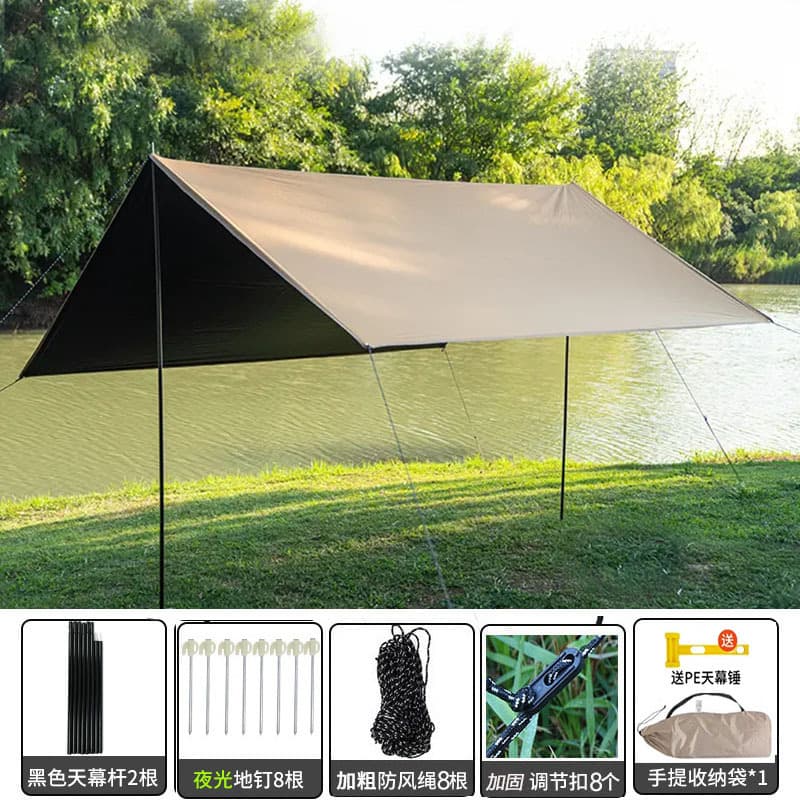 Thickened Oxford cloth vinyl canopy tent outdoor camping barbecue park awning rainproof sun protection courtyard pergola 9