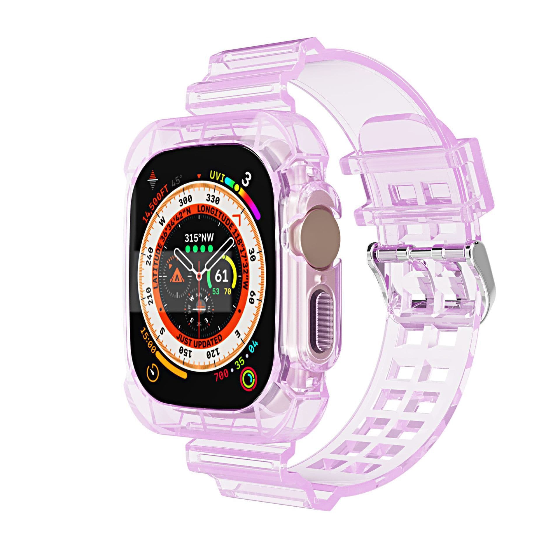 Suitable for Applewatch transparent glacier integrated watch strap case Apple iwatch ultra s8 watch strap 7