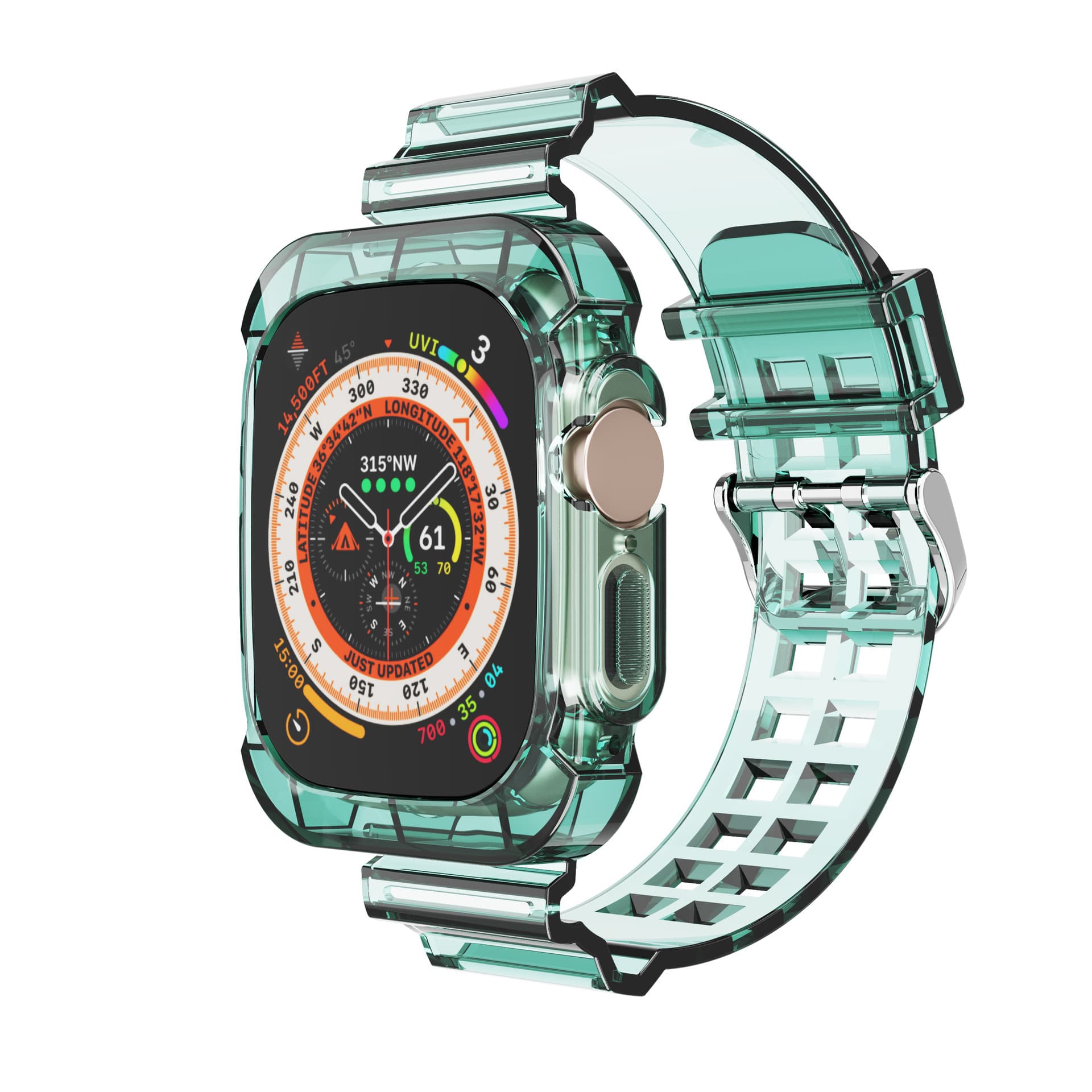 Suitable for Applewatch transparent glacier integrated watch strap case Apple iwatch ultra s8 watch strap 8
