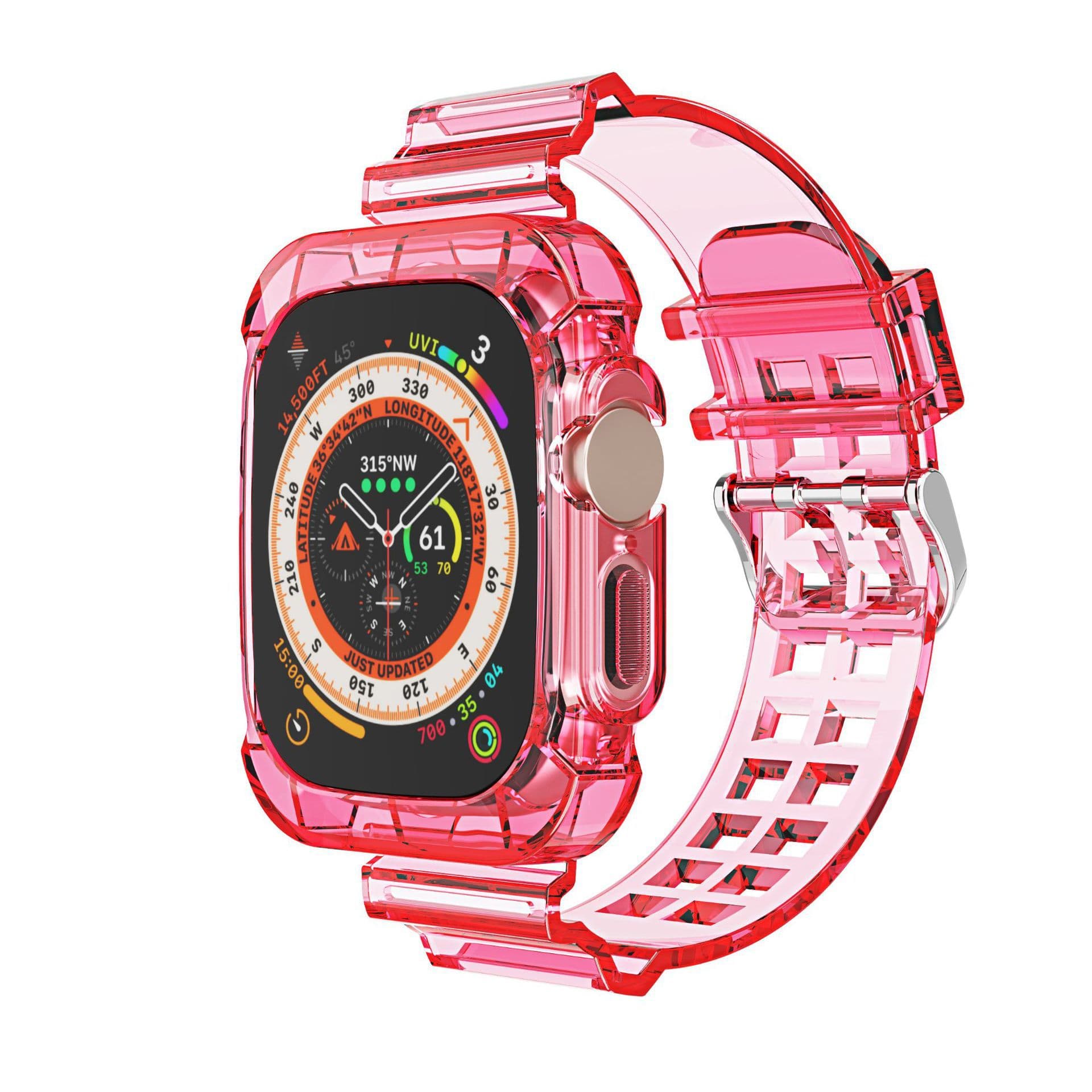 Suitable for Applewatch transparent glacier integrated watch strap case Apple iwatch ultra s8 watch strap 9