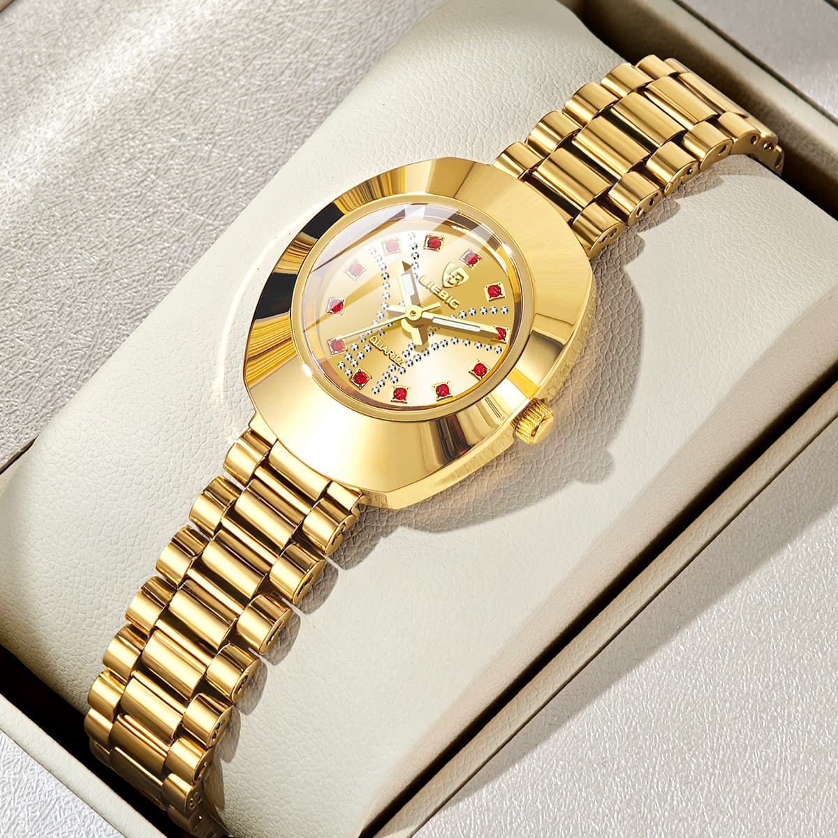 LIEBIG brand fashion gold quartz watch women's niche high-end women's watch men's and women's watch 1