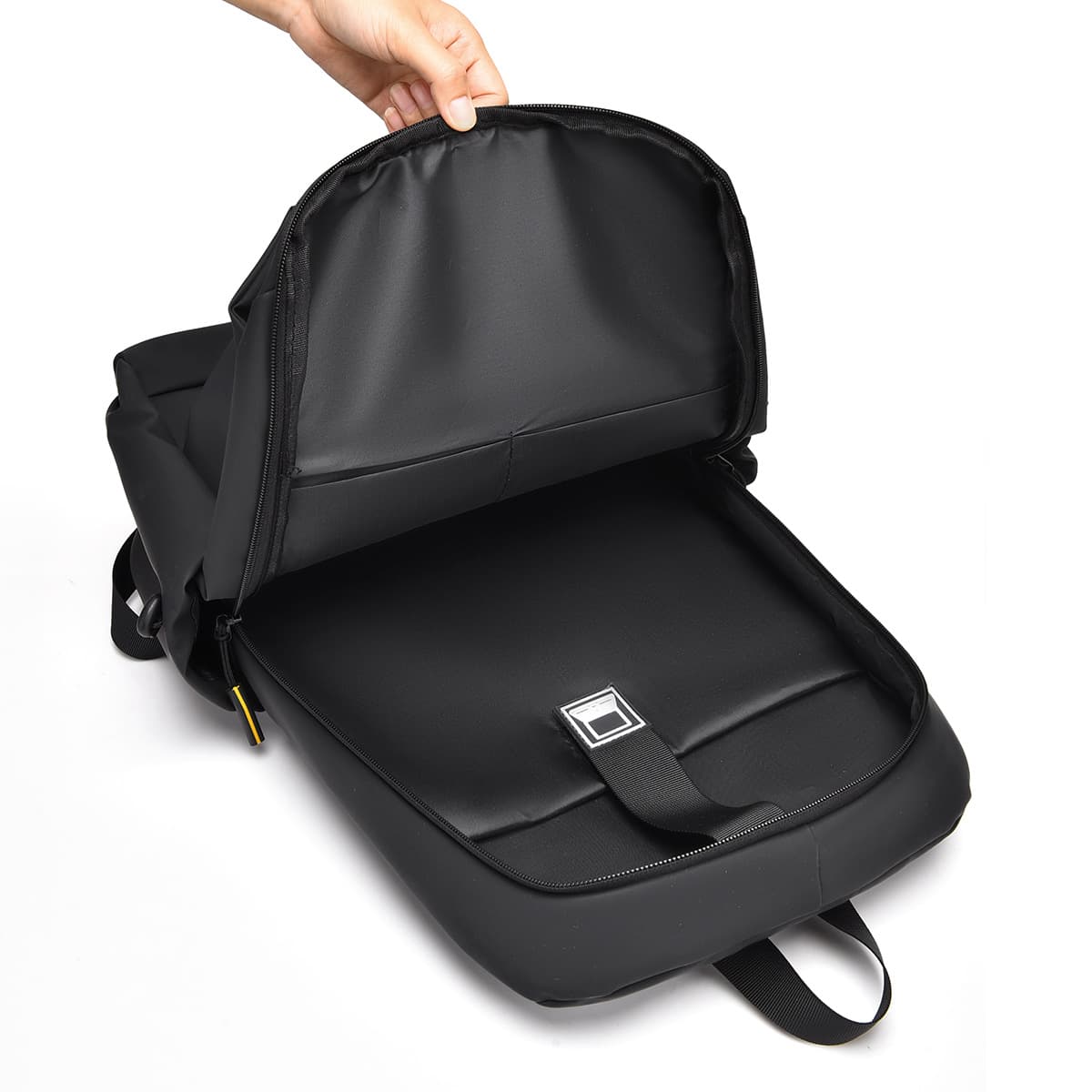 Junior high school student schoolbag men's simple solid color backpack water-repellent backpack large capacity computer bag can be printed with logo 4