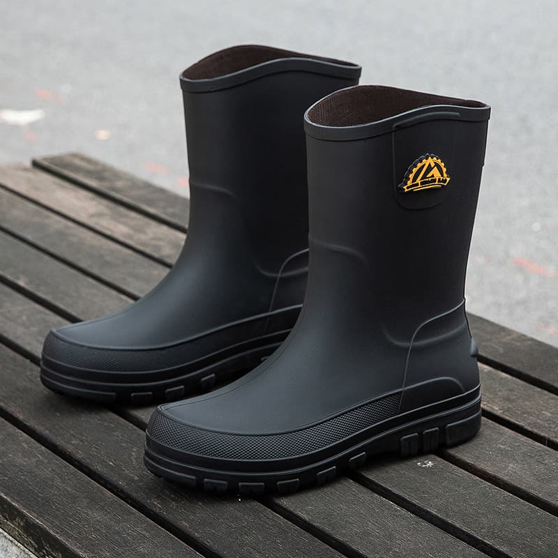 New men's waterproof shoes, rain boots, non-slip rain boots, mid-calf fashionable rubber shoes, Korean style footwear, casual wholesale cross-border 1