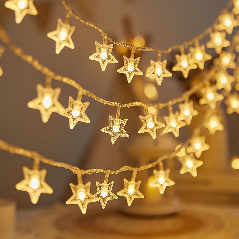 Star lights LED small colorful lights string lights solar outdoor camping atmosphere lights Christmas stall decoration light strings 2