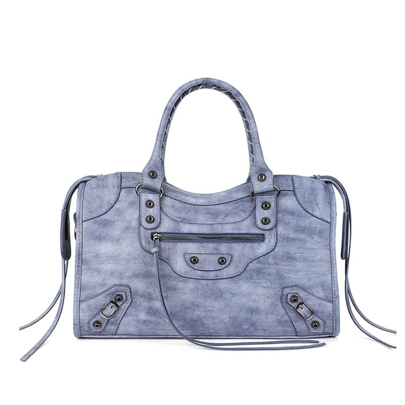 High-end hot girl punk biker bag large capacity tote shoulder crossbody portable fashionable simple Parisian women's bag 4
