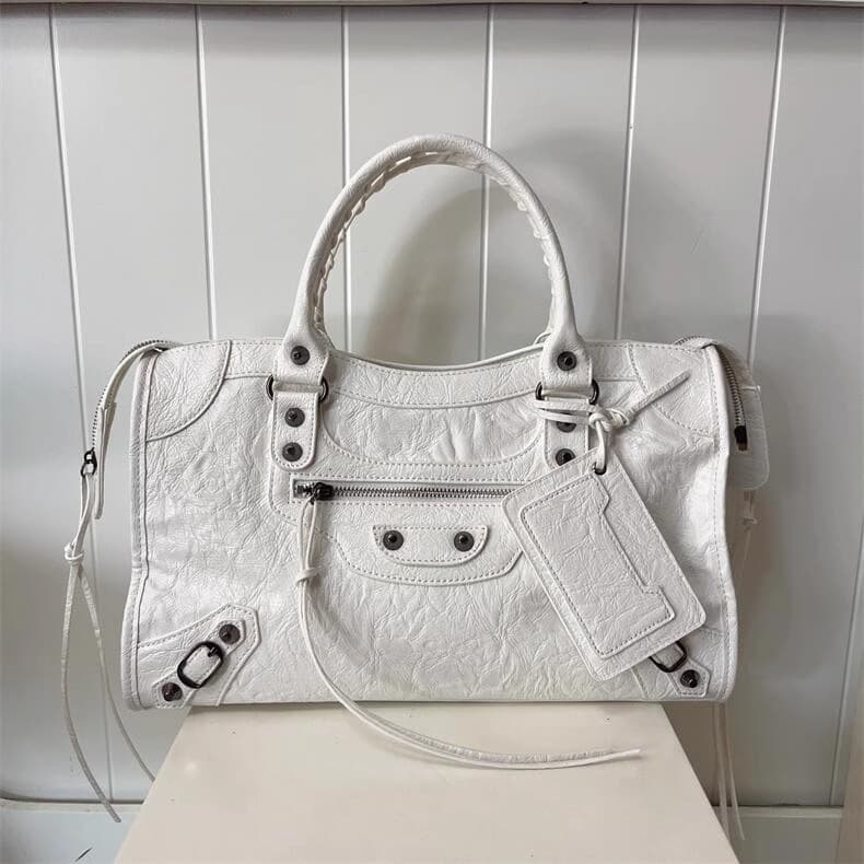 High-end hot girl punk biker bag large capacity tote shoulder crossbody portable fashionable simple Parisian women's bag 10