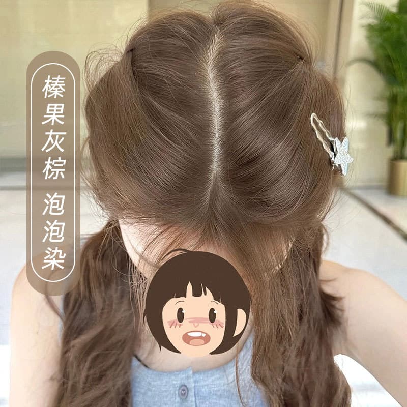 Hazelnut gray brown bubble hair dye Internet celebrity 2026 popular color plant hot style self-dye hair cream wholesale at home 4