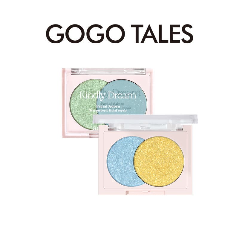 GOGO TALES Gogo dance luminous two-color eyeshadow palette matte pearlescent blue-green purple smoky pure wild makeup student 6