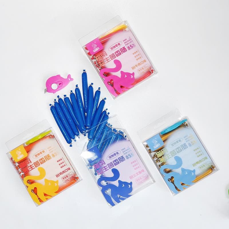 Hongqixia ham sausage dog and cat snacks for cats and dogs, pet sausage meaty teething dog training snacks 15g*30 3