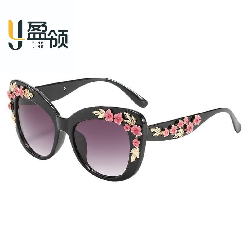 New Camellia fashion personality party sunglasses cross-border high-value comfortable retro sunglasses European and American trendy glasses 1