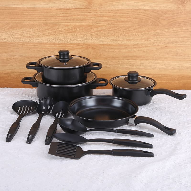 Cross-border medical stone pot set household household less oil fume induction cooker non-stick pot kitchen durable cooking kitchen set 4