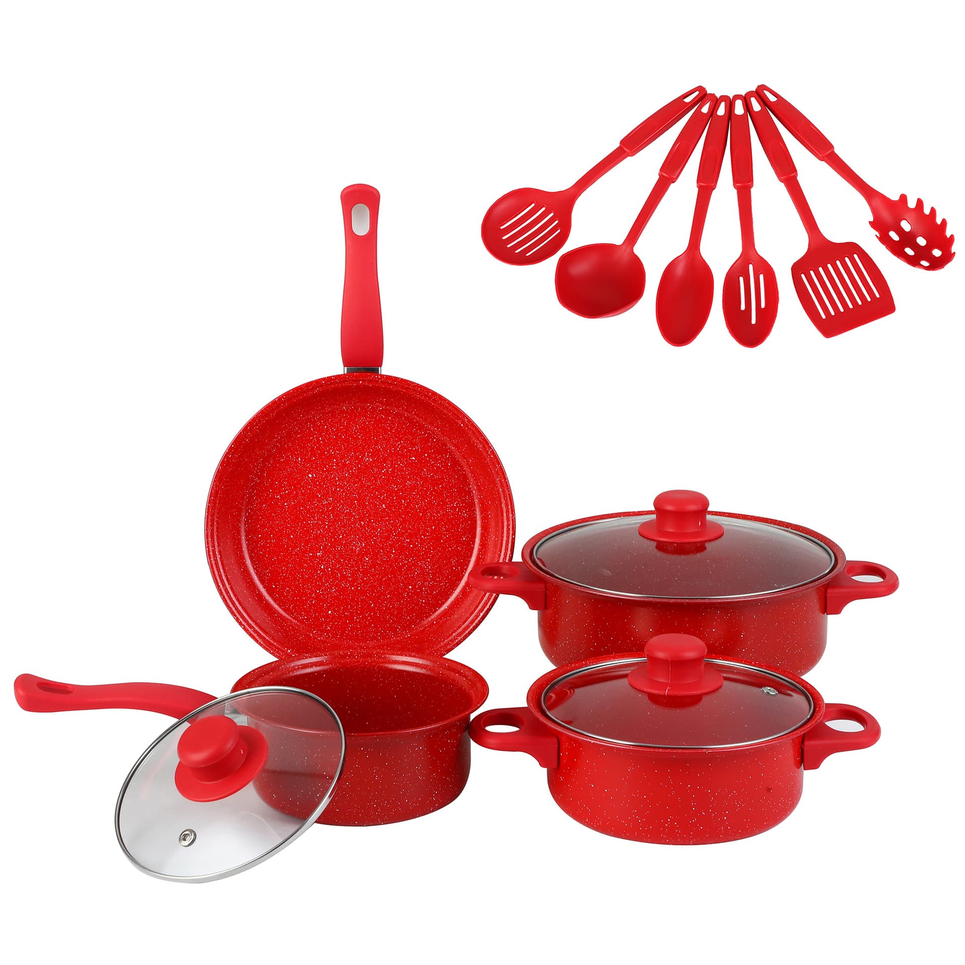 Cross-border medical stone pot set household household less oil fume induction cooker non-stick pot kitchen durable cooking kitchen set 9