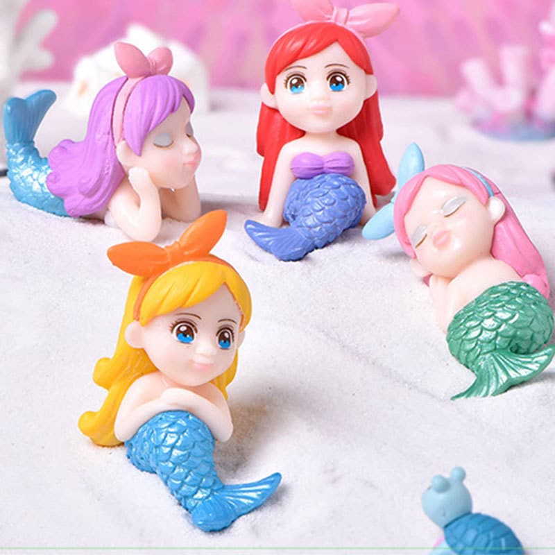 Mermaid Landscape Cartoon Doll Fish Tank Landscaping Accessories Creative Resin Blind Box Figure Trendy Decorative Gift 2