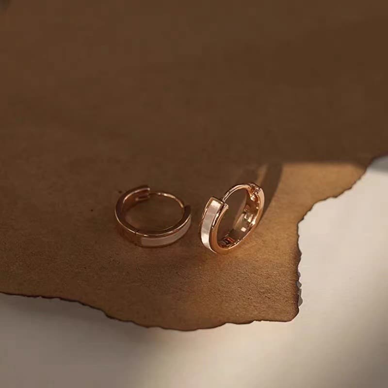 Simple plain hoop earrings for women 2023 new popular niche ins high-end light luxury cold style design earrings 4