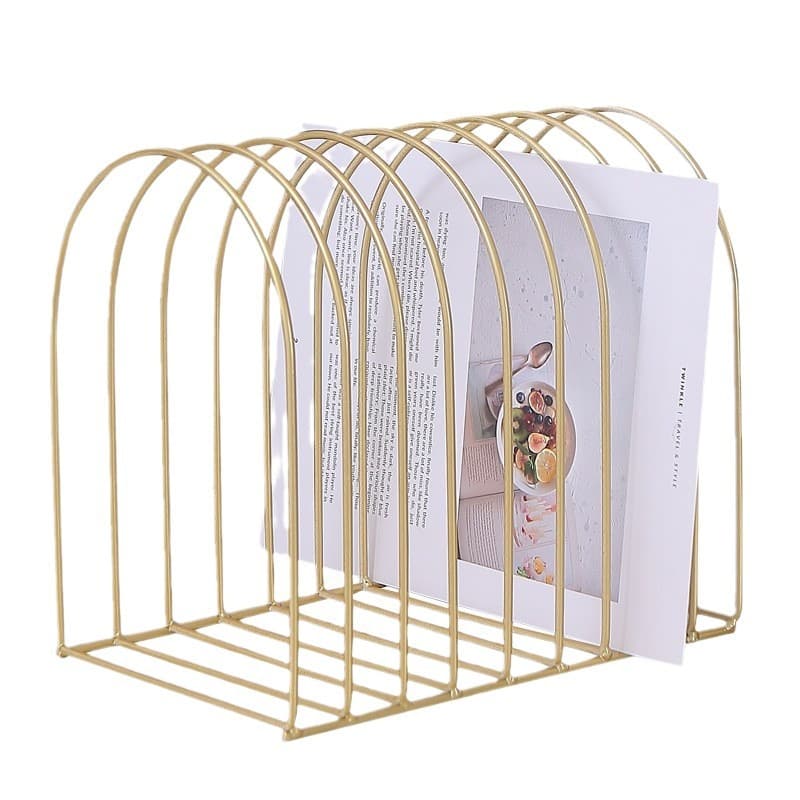 Home multi-purpose desktop iron desktop storage rack hat rack store bookshelf storage rack small magazine rack 6