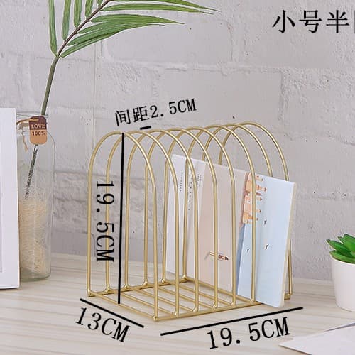 Home multi-purpose desktop iron desktop storage rack hat rack store bookshelf storage rack small magazine rack 7
