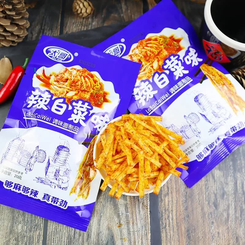Taige Spicy Cabbage Flavor Spicy Strips Childhood Nostalgic Spicy Strips Satisfy Spicy Spicy Snacks and Snack Food Wholesale 5
