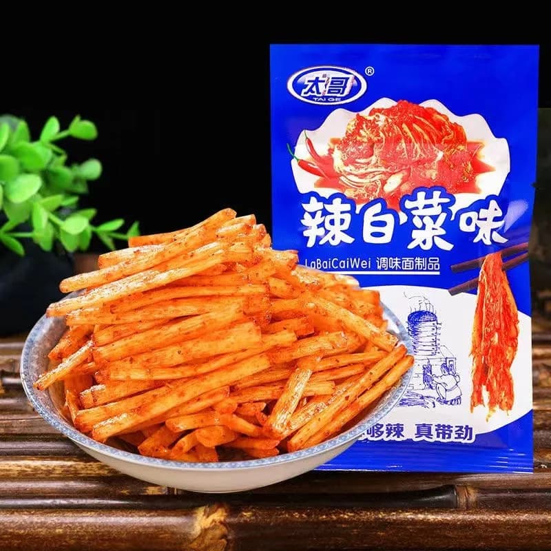 Taige Spicy Cabbage Flavor Spicy Strips Childhood Nostalgic Spicy Strips Satisfy Spicy Spicy Snacks and Snack Food Wholesale 10