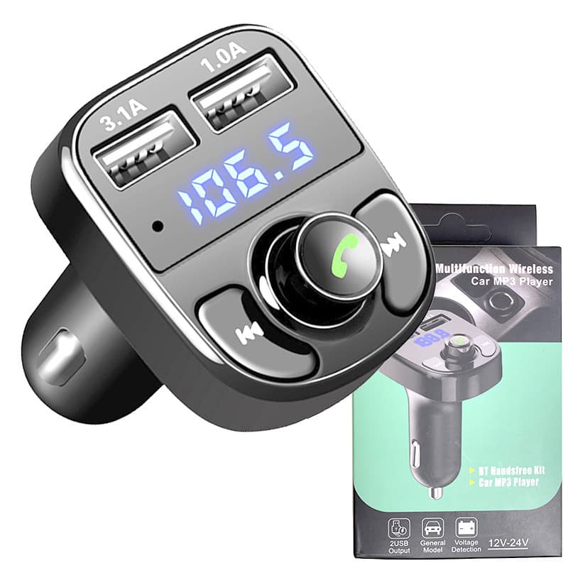 X8 car bluetooth receiver charger lossless sound quality fm transmitter plug into truck mp3 bluetooth player 2