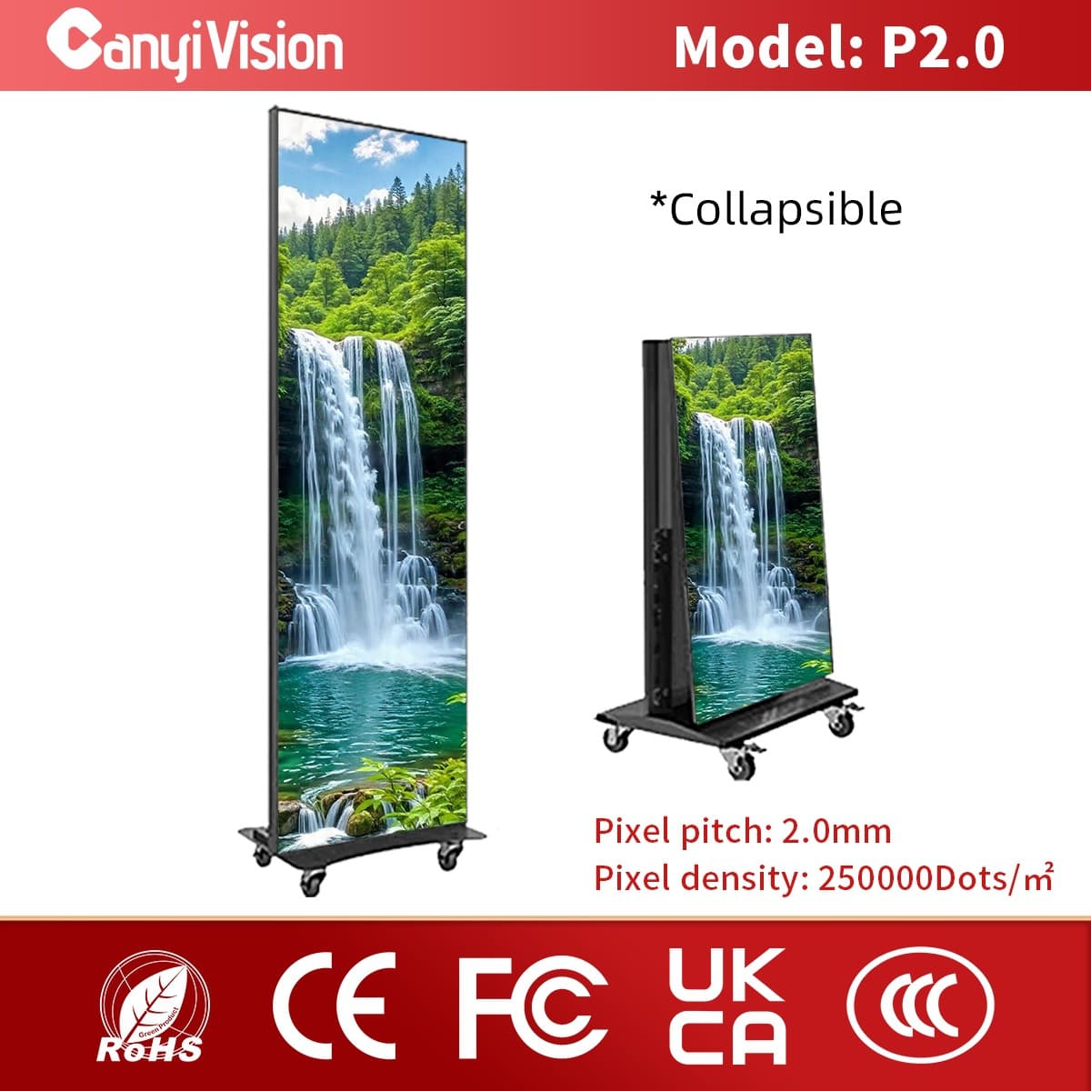 led display poster screen indoor vertical led advertising screen movable folding display exhibition promotion screen 9