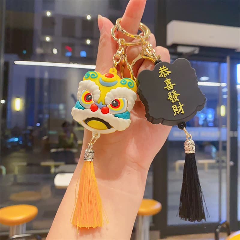 Exquisite national fashion lion key chain trendy fashion Chinese style car key chain bag pendant wholesale small gift 3