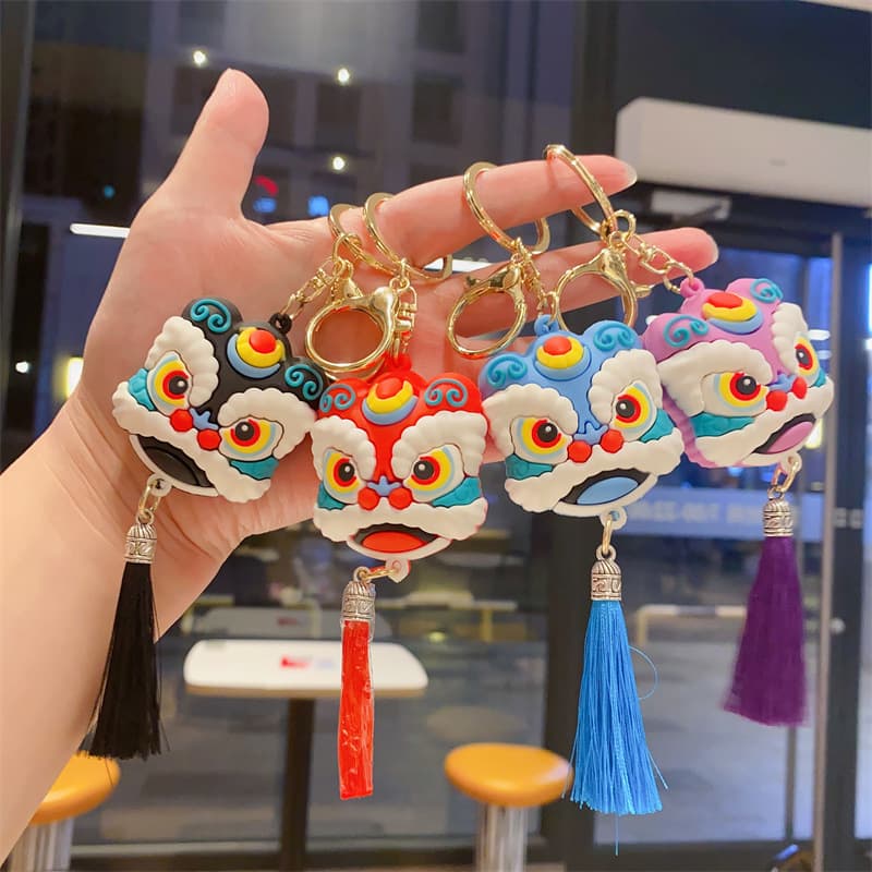 Exquisite national fashion lion key chain trendy fashion Chinese style car key chain bag pendant wholesale small gift 4