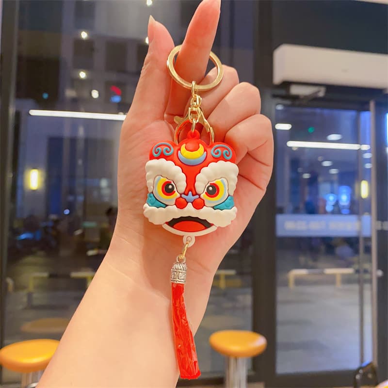 Exquisite national fashion lion key chain trendy fashion Chinese style car key chain bag pendant wholesale small gift 8