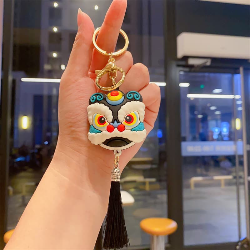 Exquisite national fashion lion key chain trendy fashion Chinese style car key chain bag pendant wholesale small gift 9