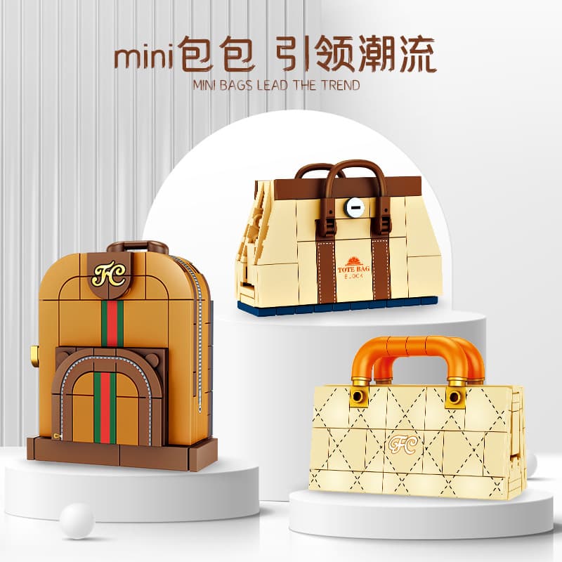 Fangcheng CF8284 Fashion Backpack Girls Bag Handbag Style Children's Assembled Small Particle Building Blocks Toy Set 3