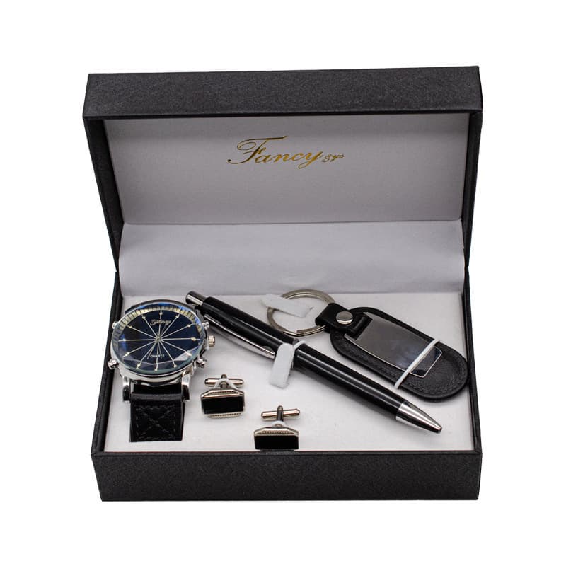 Cross-border souvenir business gift set leather belt wallet perfume key chain pen men's quartz watch watch case 8