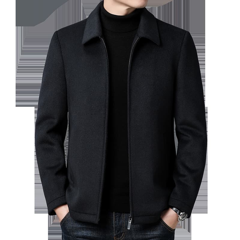 High-end genuine wool coat for men 2025 autumn and winter business casual lapel men's jacket versatile men's jacket 6