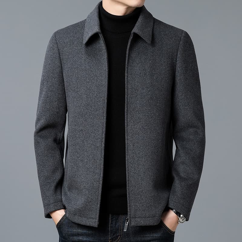 High-end genuine wool coat for men 2025 autumn and winter business casual lapel men's jacket versatile men's jacket 1