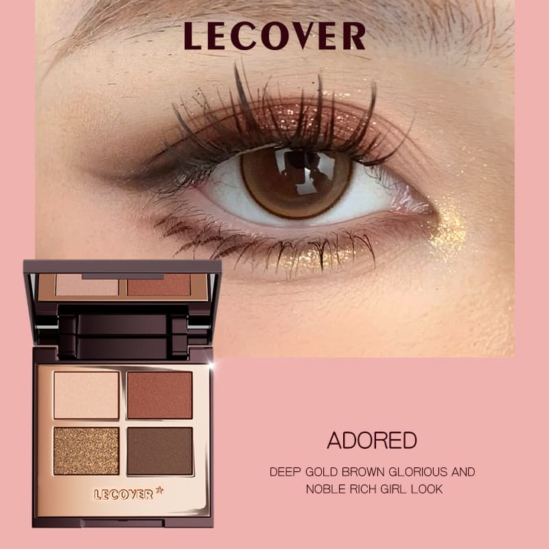 LC four-color eyeshadow palette new women's LECOVER matte pearly glitter super flash European and American high-gloss eyeshadow 9
