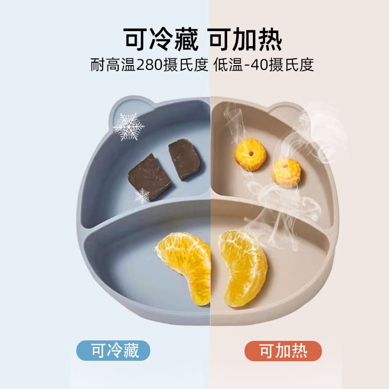 Baby and child silicone dinner plate compartmented dinner plate cartoon shape with suction cup baby feeding dinner plate food grade easy to clean 5