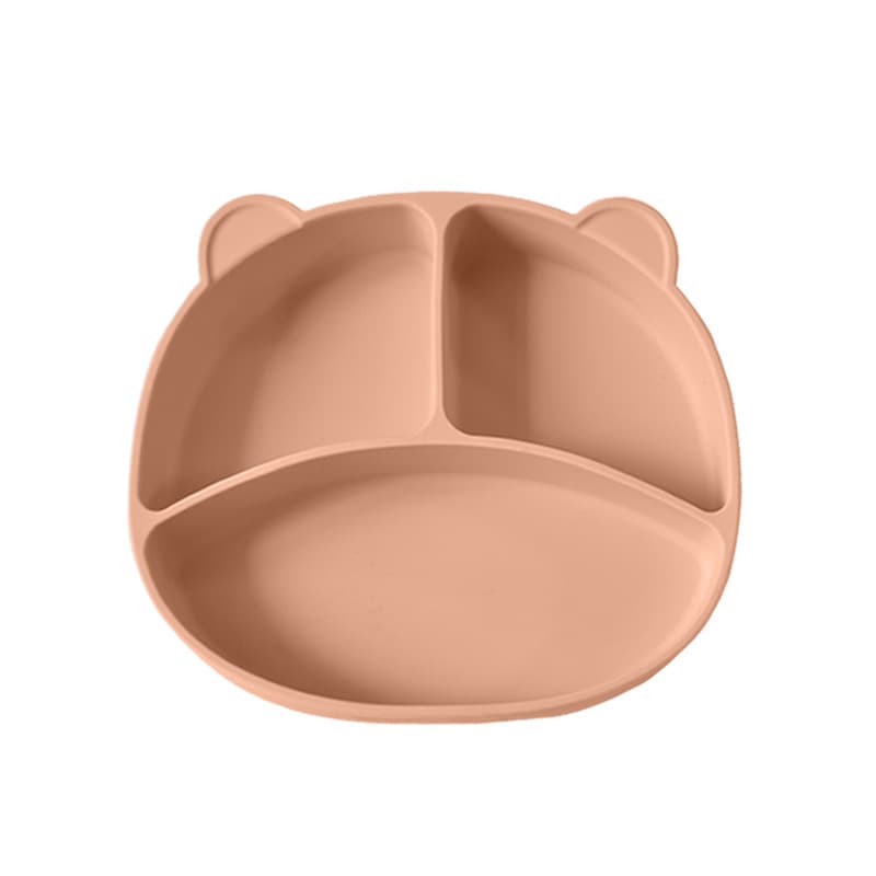 Baby and child silicone dinner plate compartmented dinner plate cartoon shape with suction cup baby feeding dinner plate food grade easy to clean 6