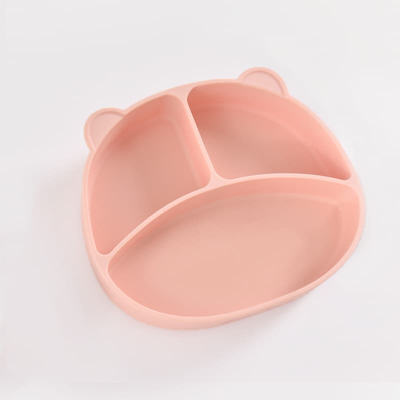 Baby and child silicone dinner plate compartmented dinner plate cartoon shape with suction cup baby feeding dinner plate food grade easy to clean 7