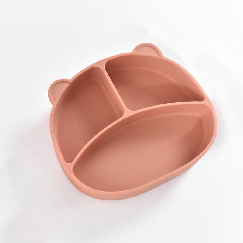 Baby and child silicone dinner plate compartmented dinner plate cartoon shape with suction cup baby feeding dinner plate food grade easy to clean 8
