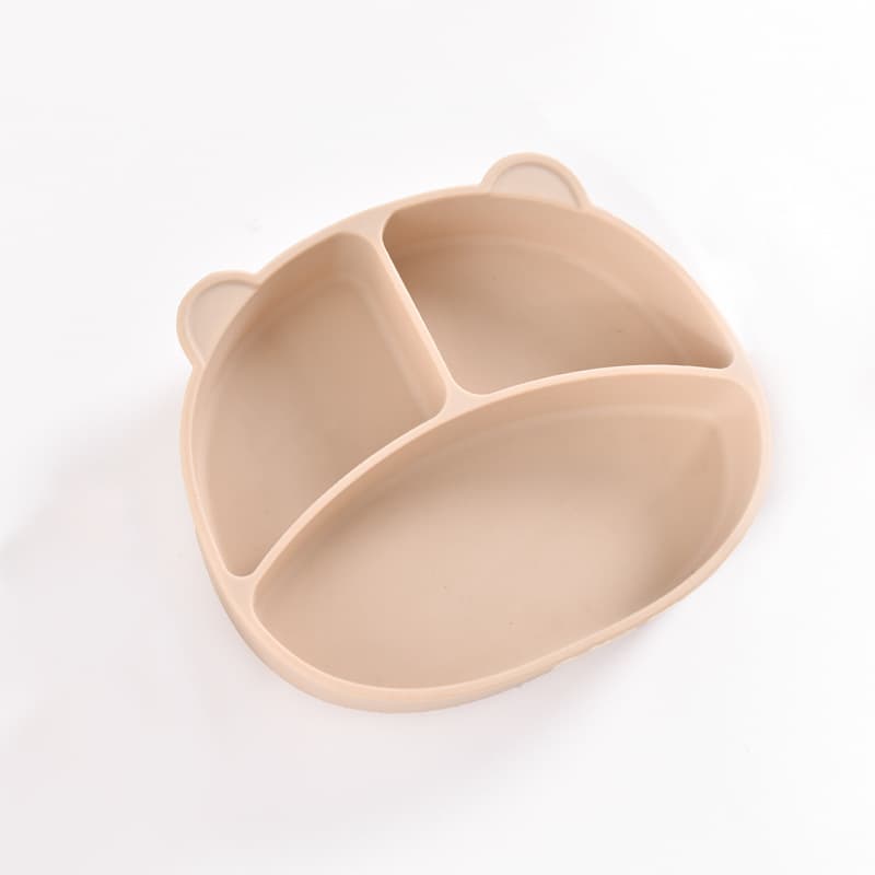 Baby and child silicone dinner plate compartmented dinner plate cartoon shape with suction cup baby feeding dinner plate food grade easy to clean 9