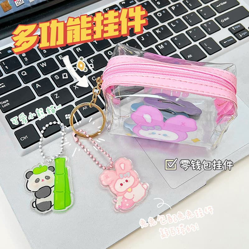 Cartoon keychain student trendy acrylic backpack decoration pendant cute panda car key chain pendant 5
