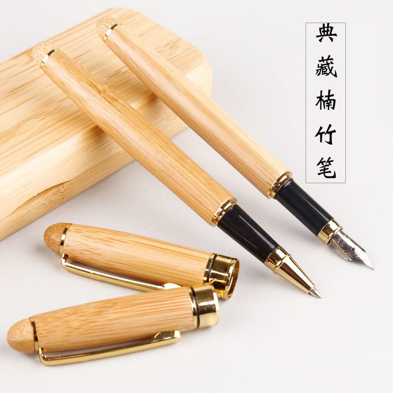 Manufacturer wooden bamboo pen set wholesale ballpoint pen signature pen cultural and creative gift set logo engraving pen 1