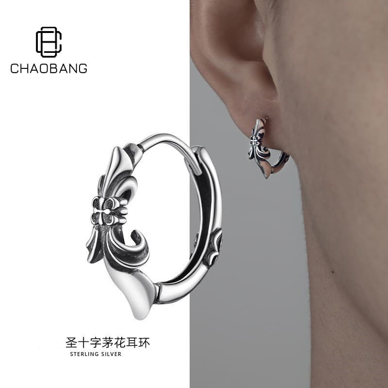 Cross earrings for men and women, fashionable and high-end earrings, retro old earrings, trendy Yiwu best-selling jewelry accessories 2