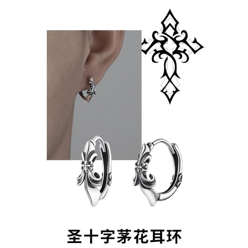 Cross earrings for men and women, fashionable and high-end earrings, retro old earrings, trendy Yiwu best-selling jewelry accessories 5