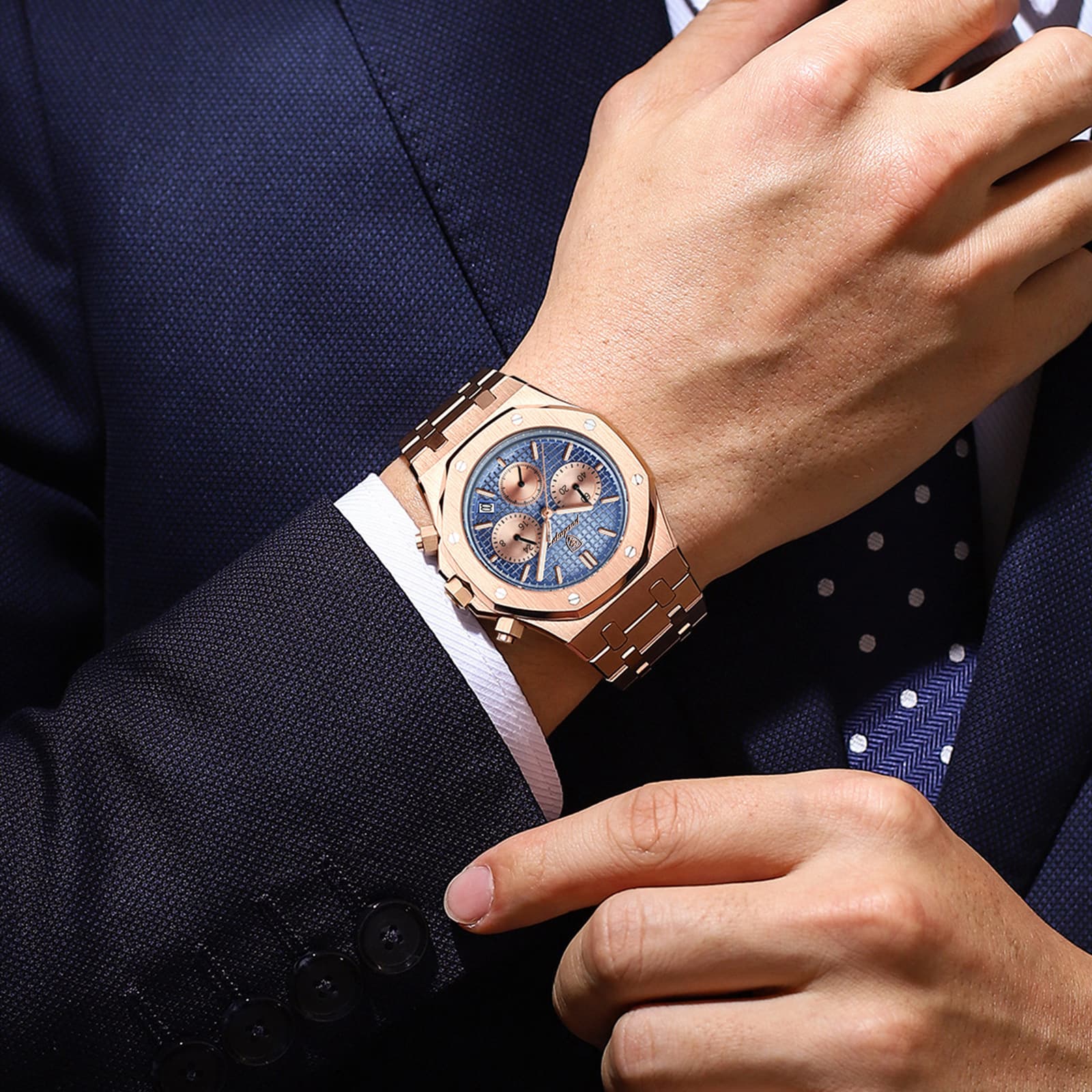 Swiss brand new multifunctional quartz men's watch trendy watch live broadcast foreign trade hot model one piece drop shipping 5