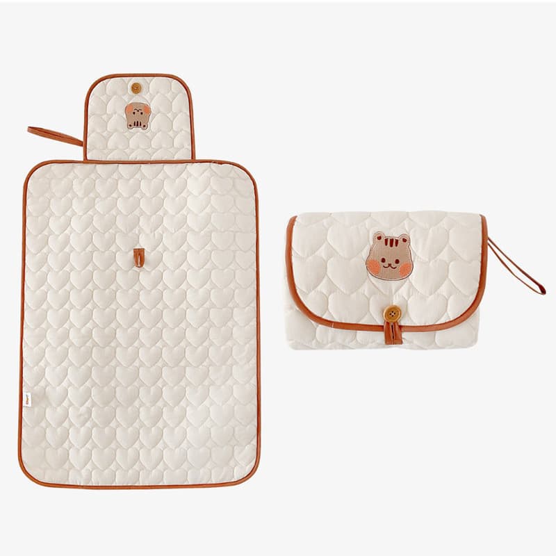 Ready stock baby portable diaper changing pad multifunctional foldable changing pad bag bear face portable diaper changing pad 8