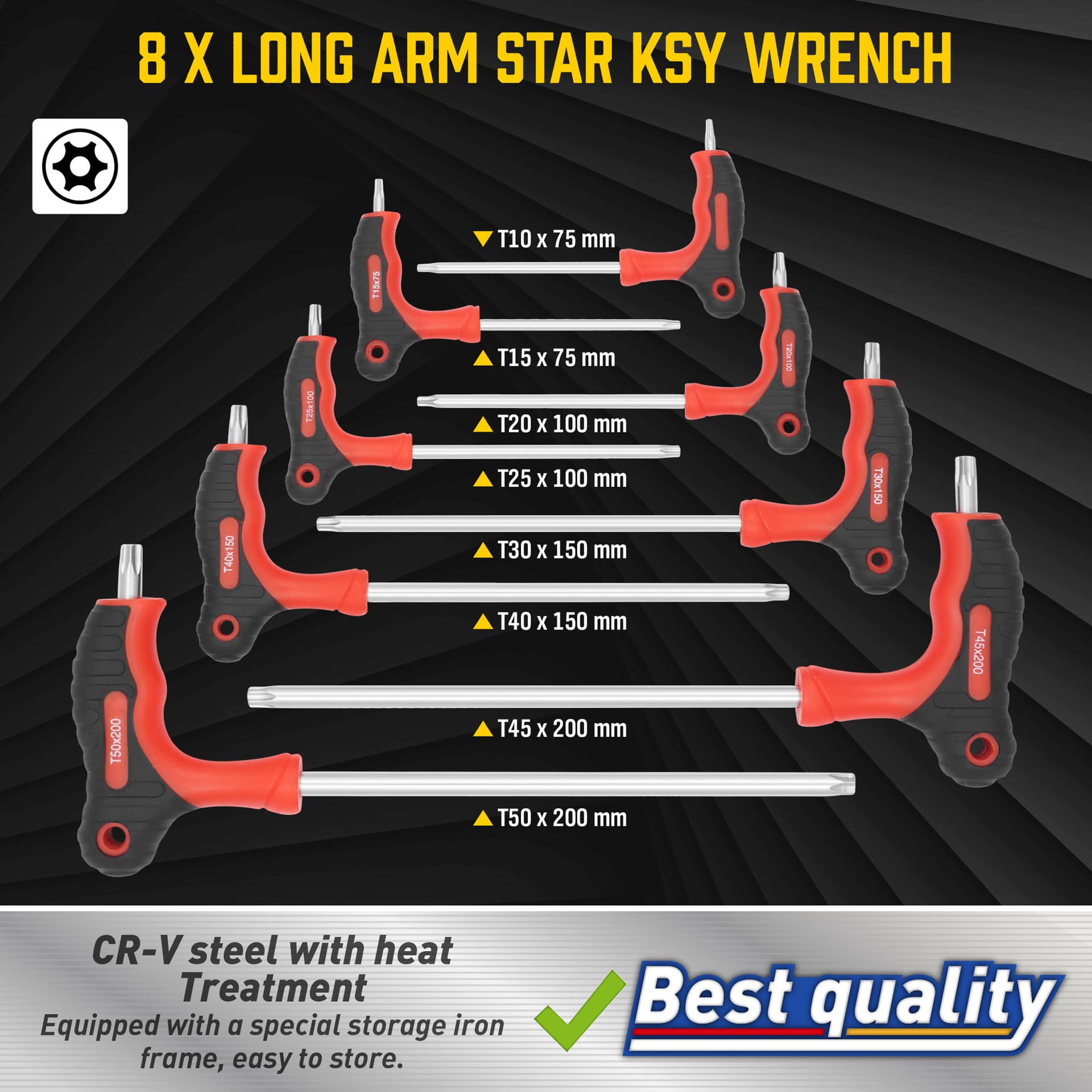 16-Piece T-Handle Torx Ball Wrench Set Performance Repair Tools with Storage Case Available in One Piece 4